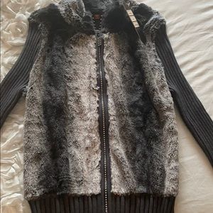 A furry zipper up jacket